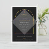 Arch Tasselsミニマリストフレーム写真卒業パーティー 招待状 (スタンド正面)