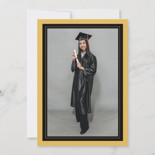 Arch Tasselsミニマリストフレーム写真卒業パーティー 招待状 (裏面)