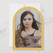 Arch Tasselsミニマリストフレーム写真卒業パーティー 招待状 (裏面)