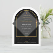 Arch Tasselsミニマリストフレーム写真卒業パーティー 招待状 (スタンド正面)