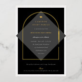Arch Tasselsミニマリストフレーム写真卒業パーティー 箔招待状 (正面)