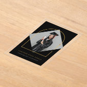 Arch Tasselsミニマリストフレーム写真卒業 アクリル招待状 (レイダウン)