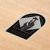 Arch Tasselsミニマリストフレーム写真卒業 アクリル招待状 (レイダウン)