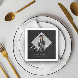 Arch Tasselsミニマリストフレーム写真卒業 スタンダードランチョンナプキン