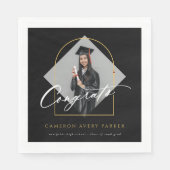 Arch Tasselsミニマリストフレーム写真卒業 スタンダードランチョンナプキン (正面)