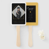 Arch Tasselsミニマリストフレーム写真卒業 ハンドファン (正面&裏面)