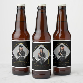 Arch Tasselsミニマリストフレーム写真卒業 ビールラベル