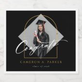 Arch Tasselsミニマリストフレーム写真卒業 ビールラベル (シングルラベル)