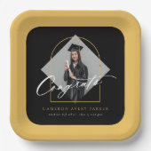 Arch Tasselsミニマリストフレーム写真卒業 ペーパープレート (正面)