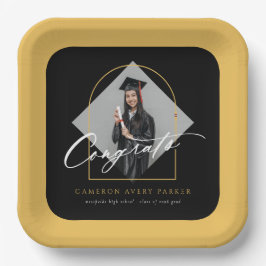 Arch Tasselsミニマリストフレーム写真卒業 ペーパープレート