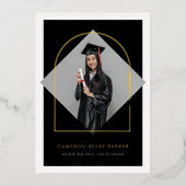 Arch Tasselsミニマリストフレーム写真卒業 箔招待状 (正面)