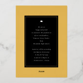 Arch Tasselsミニマリストフレーム写真卒業 箔招待状 (裏面)