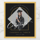 Arch Tasselsミニマル写真卒業パーティー ワインラベル (シングルラベル)