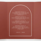 Arch Teracotta Drinks 結婚 Menu for モダン 三つ折りカード (内部中)