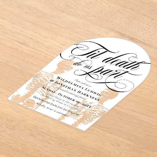 Arch Til Death Do Us Part 結婚 Skeleton's アクリル招待状 (レイダウン)