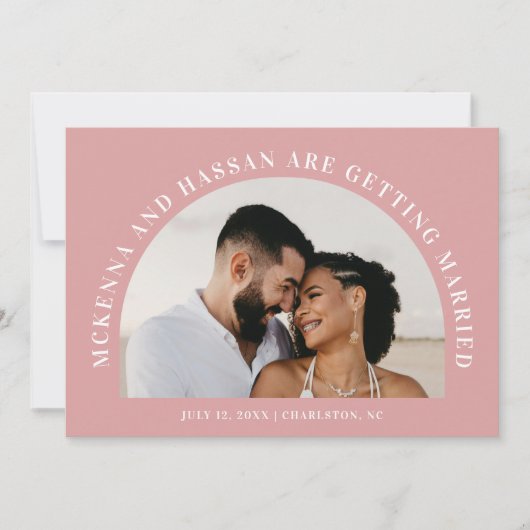 Arch Top Save the Date Engagement Announcement セーブザデート (正面)