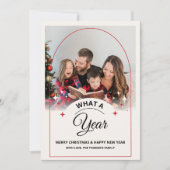 Arch What a Year in Review Multi Photo Christmas カード (正面)