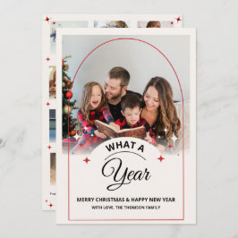 Arch What a Year in Review Multi Photo Christmas カード