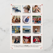 Arch What a Year in Review Multi Photo Christmas 箔シーズンカード (裏面)