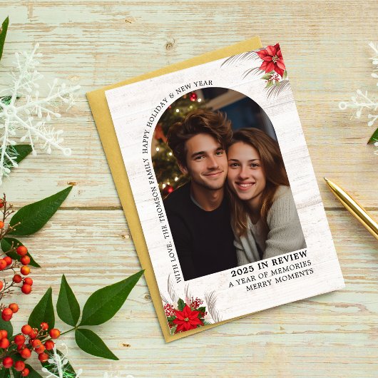 Arch What a Year in Review Multi Photos Christmas カード