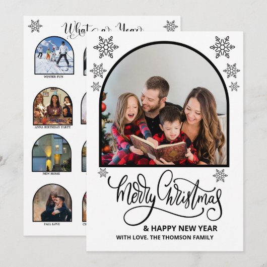 Arch What a Year in Review Photosメリークリスマス カード (正面/裏面)