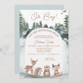 Arch Woodland Let the Adventure Begin Baby Shower 招待状 (正面/裏面)