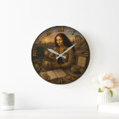 Archaeologist Funny Mona Lisa Archaeology Gift ラージ壁時計 (ホーム)