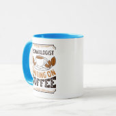 Archaeologist running on Coffee Caffeine Gift マグカップ (正面左)
