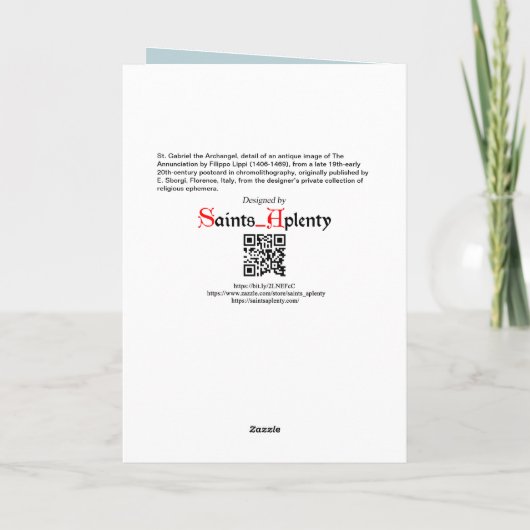 Archangel Gabriel, Lippi's Appeutment (詳細) カード (裏面)