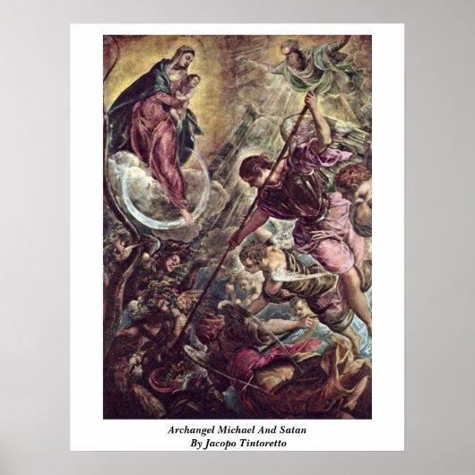 Archangel Michael And Satan By Jacopo Tintoretto ポスター (正面)