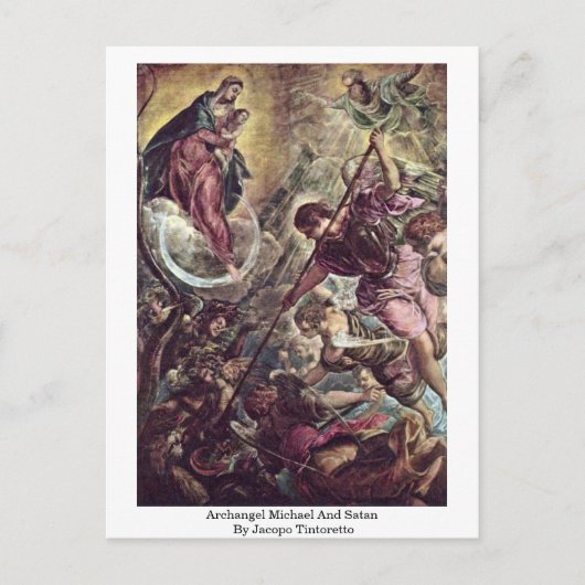 Archangel Michael And Satan By Jacopo Tintoretto ポストカード (正面)