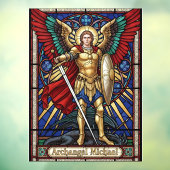 Archangel Michael - Colorful Stained Glass Angel ウィンドウサイン (シート3)