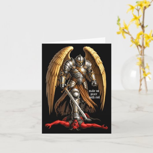 Archangel Michael Faith Design Make No Peace With  カード (黄色い花)