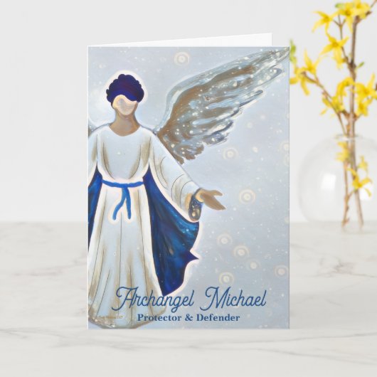Archangel Michael Protection Strength Greeting カード (黄色い花)