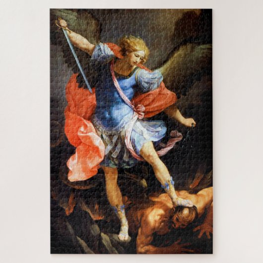 Archangel Michael tramples Satan, Guido Reni ジグソーパズル (縦)