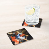 Archangel Michael Tramples Satan, Guido Reni スクエアペーパーコースター (インサイチュ)