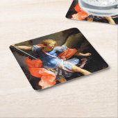 Archangel Michael Tramples Satan, Guido Reni スクエアペーパーコースター (アングル)