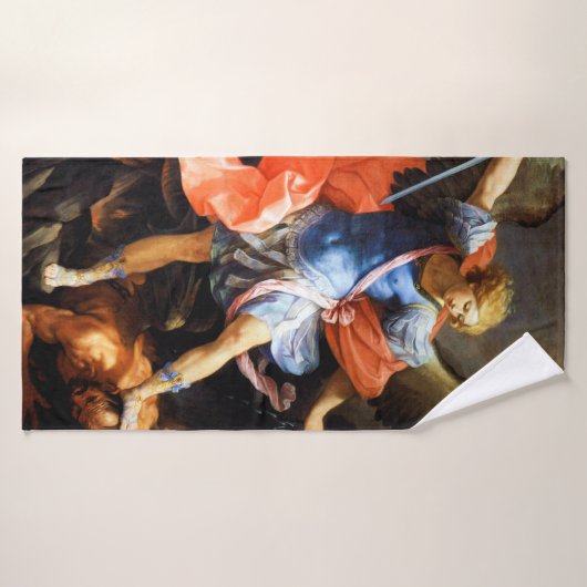 Archangel Michael Tramples Satan, Guido Reni バスタオル (バスタオル)