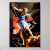 Archangel Michael Tramples Satan, Guido Reni ポスター (正面)