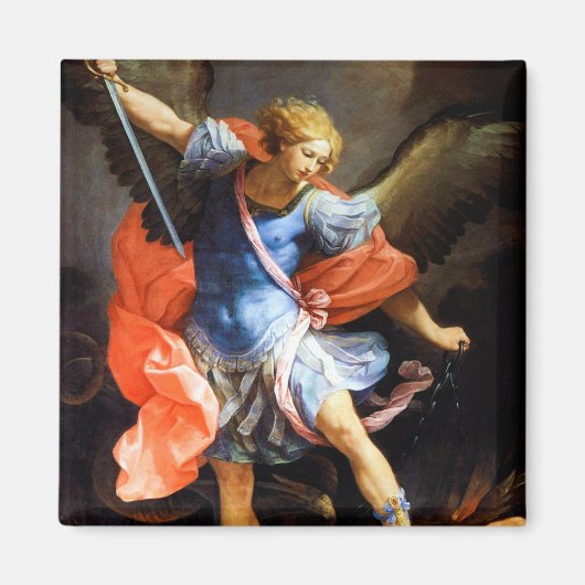 Archangel Michael Tramples Satan, Guido Reni マグネット (正面)