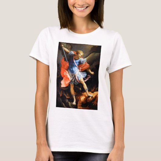 Archangel Michael Tramples Satan, Guido Reni Tシャツ (正面)
