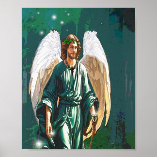 Archangel Raphael Angel of Healing Wall Art Print ポスター