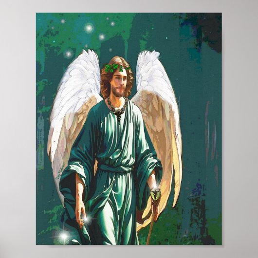 Archangel Raphael Angel of Healing Wall Art Print ポスター (正面)