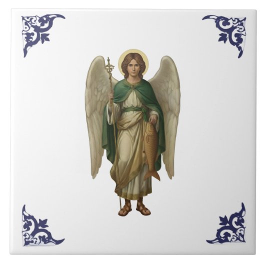 Archangel Raphael Angel Religious Art タイル (正面)