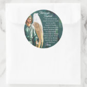 Archangel Saint Raphael Healing Angel Prayer ラウンドシール (バッグ)