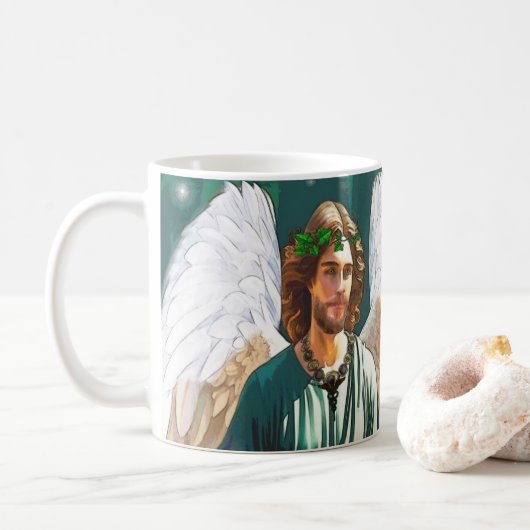Archangel Saint Raphael Healing Angel Prayer Gift コーヒーマグカップ (ドーナツ)