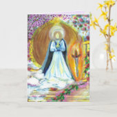 Archangel Uriel Greeting Cardとメッセージインスパイア付き カード (黄色い花)