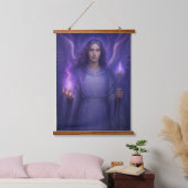 Archangel Zadkiel - Guardian of the Violet Flame 吊り下げ型タペストリー (寝室)