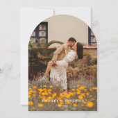 Arched モダン ScriptのQR結婚コード写真 招待状 (裏面)