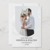 Arched Boho Modern Minimalist Photo Wedding  招待状 (正面)